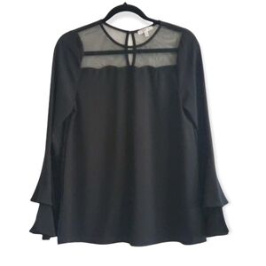 Jodifl Black Sheer Blouse